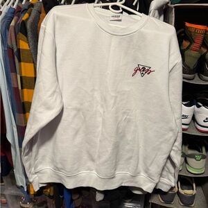 Guess White Crewneck Sweater with anna nicole smith